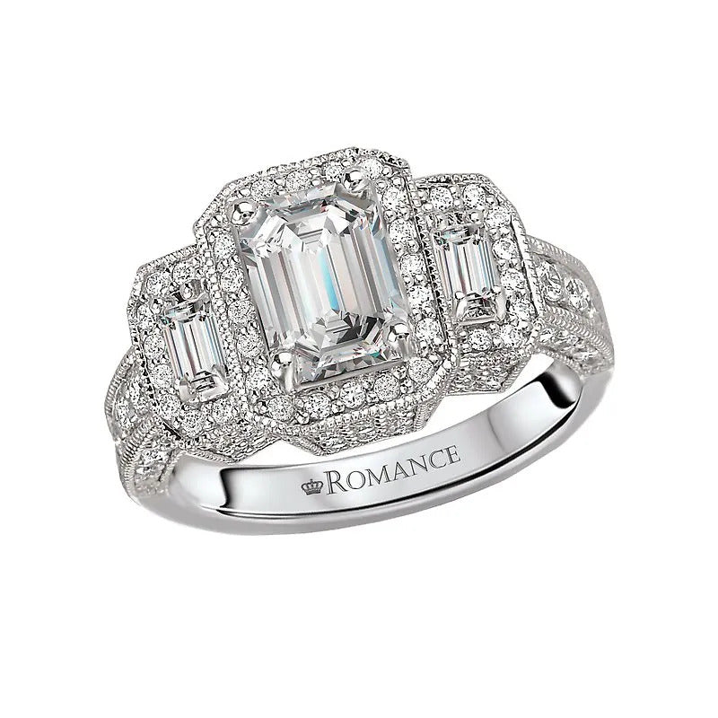 Romance Halo Semi-Mount Diamond Ring