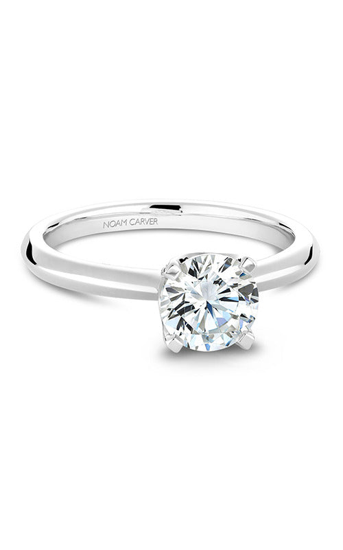 Noam Carver Solitaire Engagement Ring with Diamond Detail