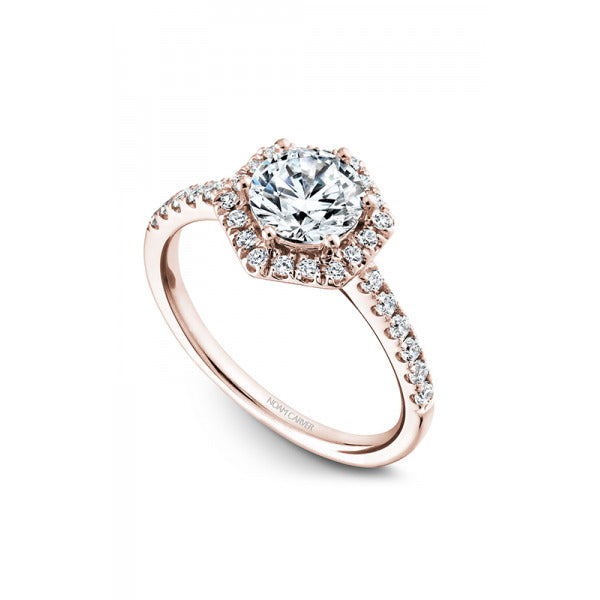 Noam Carver Halo Engagement Ring in Rose Gold