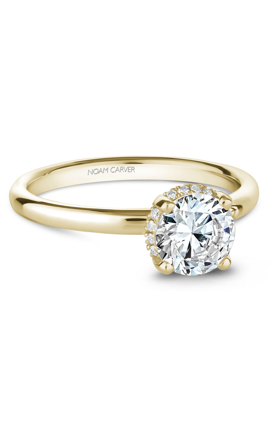 Noam Carver Rollover Halo Solitaire Engagement Ring – B263-02A