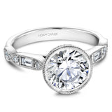 Noam Carver Diamond Engagement Ring with Baguette Accents