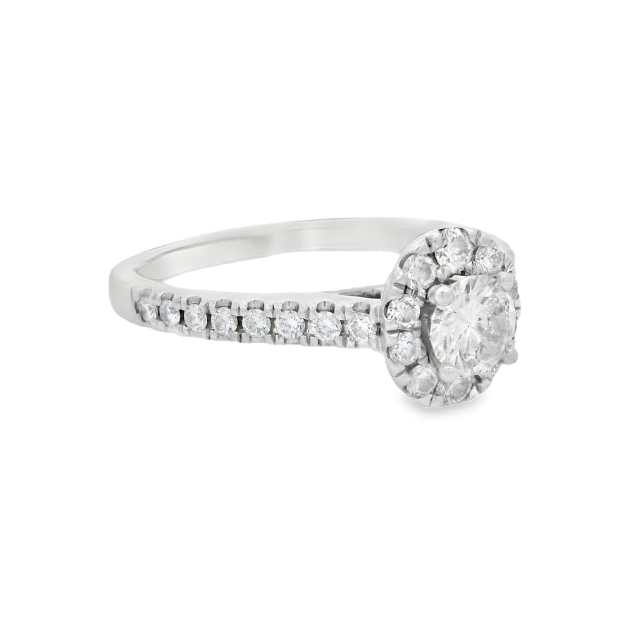 White Gold Round Brilliant Halo Diamond Engagement Ring