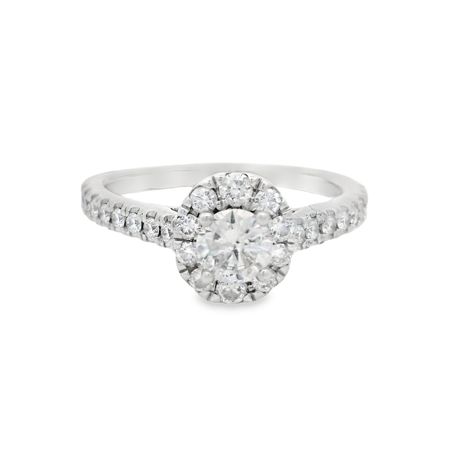 White Gold Round Brilliant Halo Diamond Engagement Ring