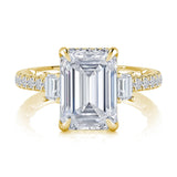 A. Jaffe 14K Yellow Gold Diamond Semi-mount Ring with Hidden Halo