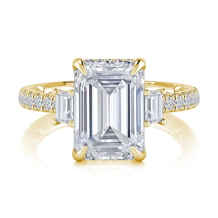 A. Jaffe 14K Yellow Gold Diamond Semi-mount Ring with Hidden Halo