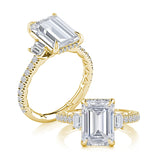 A. Jaffe 14K Yellow Gold Diamond Semi-mount Ring with Hidden Halo