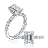 A.Jaffe Emerald Cut Diamond Engagement Ring Mounting
