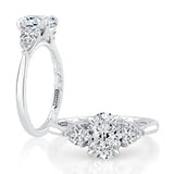 A.Jaffe Three Stone DIamond Engagement Ring Mounting