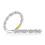 A.Jaffe 14K White & Rose Gold Marquise Diamond Wedding Band