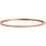 IDD BN-0019B56P4 – 14K Rose Gold Diamond Bangle Bracelet, 1/3CTW Round Diamonds