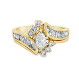 Yellow Gold Marquise Diamond Brial Set