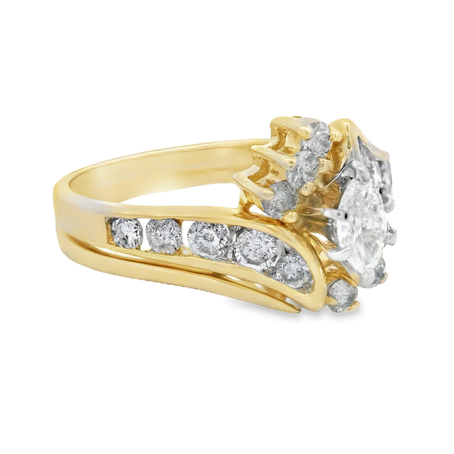 Yellow Gold Marquise Diamond Brial Set