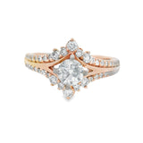 Rose Gold Princess Inspired Split Shank Diamond Ring