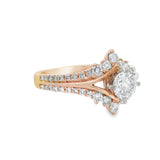 Rose Gold Princess Inspired Split Shank Diamond Ring