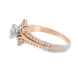 Rose Gold Princess Inspired Split Shank Diamond Ring
