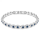 Swarovski Una Angelic Tennis bracelet Round cut, Blue, Rhodium plated