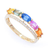 LALI Jewels Multi Color Sapphire & Diamond Ring