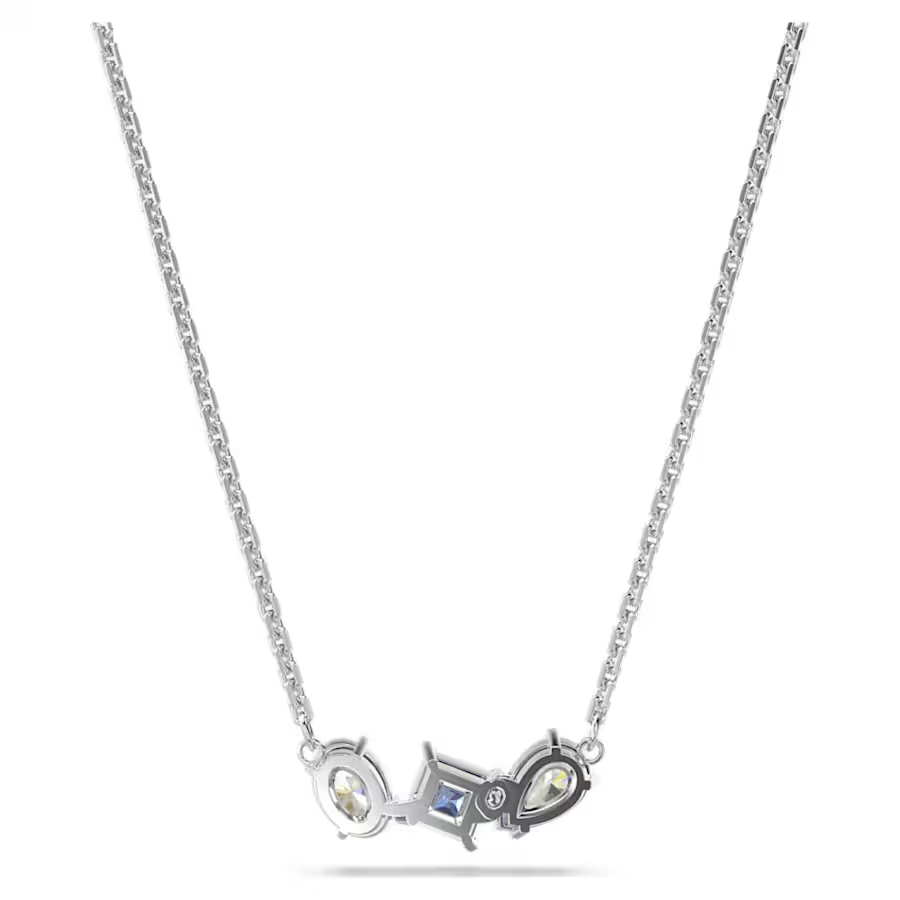 Mesmera pendant Mixed cuts, Blue, Rhodium plated