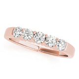 Slim Five Diamond Wedding Band