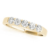 Slim Five Diamond Wedding Band