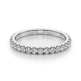 Four Prong Almost Eternity Diamond Wedding Band