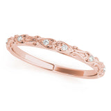 Vintage Inspired Heart Diamond Wedding Band