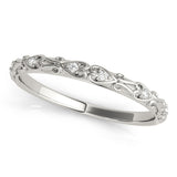 Vintage Inspired Heart Diamond Wedding Band