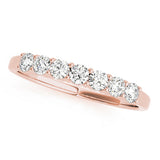 Shared Prong Seven Diamond Wedding Band