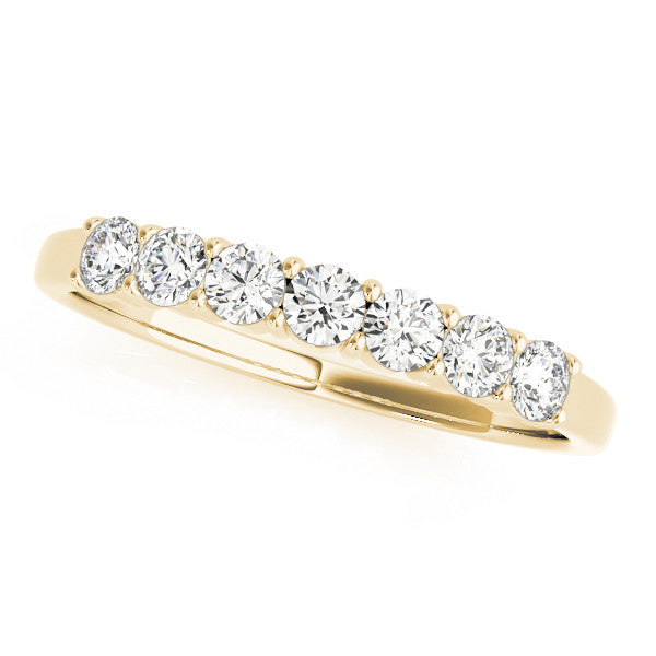 Shared Prong Seven Diamond Wedding Band