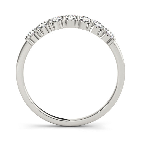 Shared Prong Seven Diamond Wedding Band