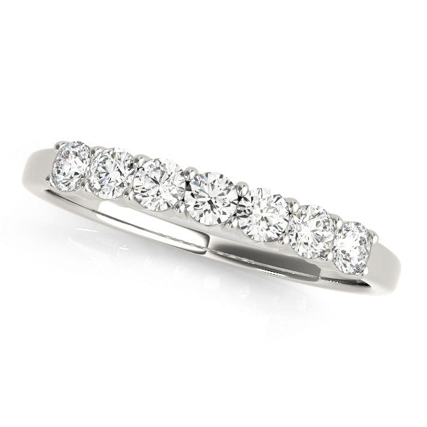 Shared Prong Seven Diamond Wedding Band