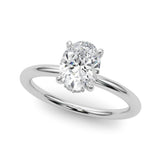 Platinum 2 Carat Oval Hidden Halo Lab Diamond Engagement Ring