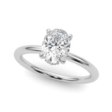 2CT Oval Lab Grown Platinum Hidden Halo Diamond Engagement Ring