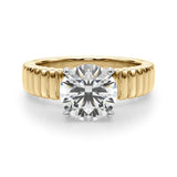 Overnight 14K Gold Engagement Ring Setting for 2ct Round Center Stone with Stamped Shank Design (Model 51305-E)