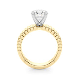 Overnight 14K Gold Engagement Ring Setting for 2ct Round Center Stone with Stamped Shank Design (Model 51305-E)