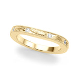 Overnight 14K Gold Wedding Band – Stamped Gold Design with 0.16cttw Diamond Accents (Model 51308‑W)