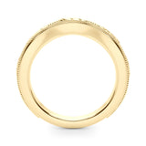 Overnight 14K Gold Wedding Band – Stamped Gold Design with 0.16cttw Diamond Accents (Model 51308‑W)