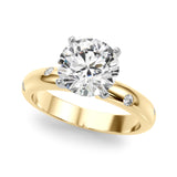 c 14K Gold Engagement Ring Setting for 2ct Round Center Stone with 0.12cttw Accent Diamonds (Model 51350-E)