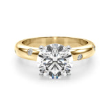 c 14K Gold Engagement Ring Setting for 2ct Round Center Stone with 0.12cttw Accent Diamonds (Model 51350-E)