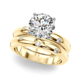 c 14K Gold Engagement Ring Setting for 2ct Round Center Stone with 0.12cttw Accent Diamonds (Model 51350-E)