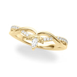 Overnight 14K Gold Twist Wedding Band with 0.45cttw Diamonds (Model 51355-W)