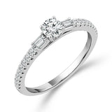 IDD Diamond Engagement Ring 0.5 ct tw Round bag 14k White Gold