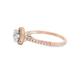 Halo Rose Gold Accented Diamond Engagement Ring
