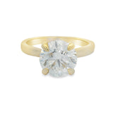 2CT Yellow Gold Round Brilliant Lab Diamond Soliatre Engagement Ring