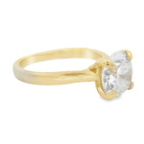 2CT Yellow Gold Round Brilliant Lab Diamond Soliatre Engagement Ring