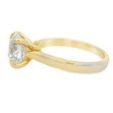 2CT Yellow Gold Round Brilliant Lab Diamond Soliatre Engagement Ring
