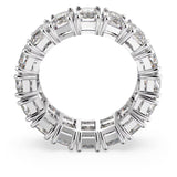 Swarovski 5562129 Matrix Vittore Ring – Rectangular Cut White Crystals, Rhodium Plated
