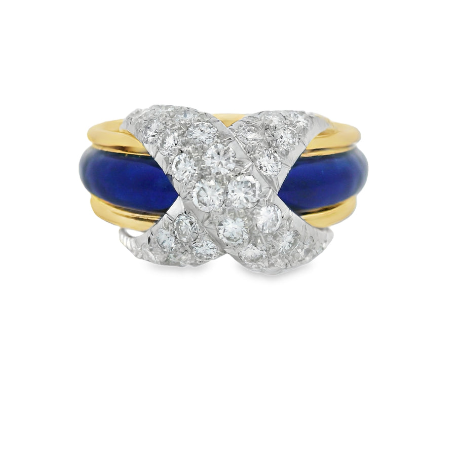 Vintage Tiffany & Co Enamel And Diamond Ring