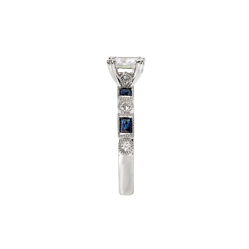 Romance - Vintage Inspired Diamond And Sapphire Setting