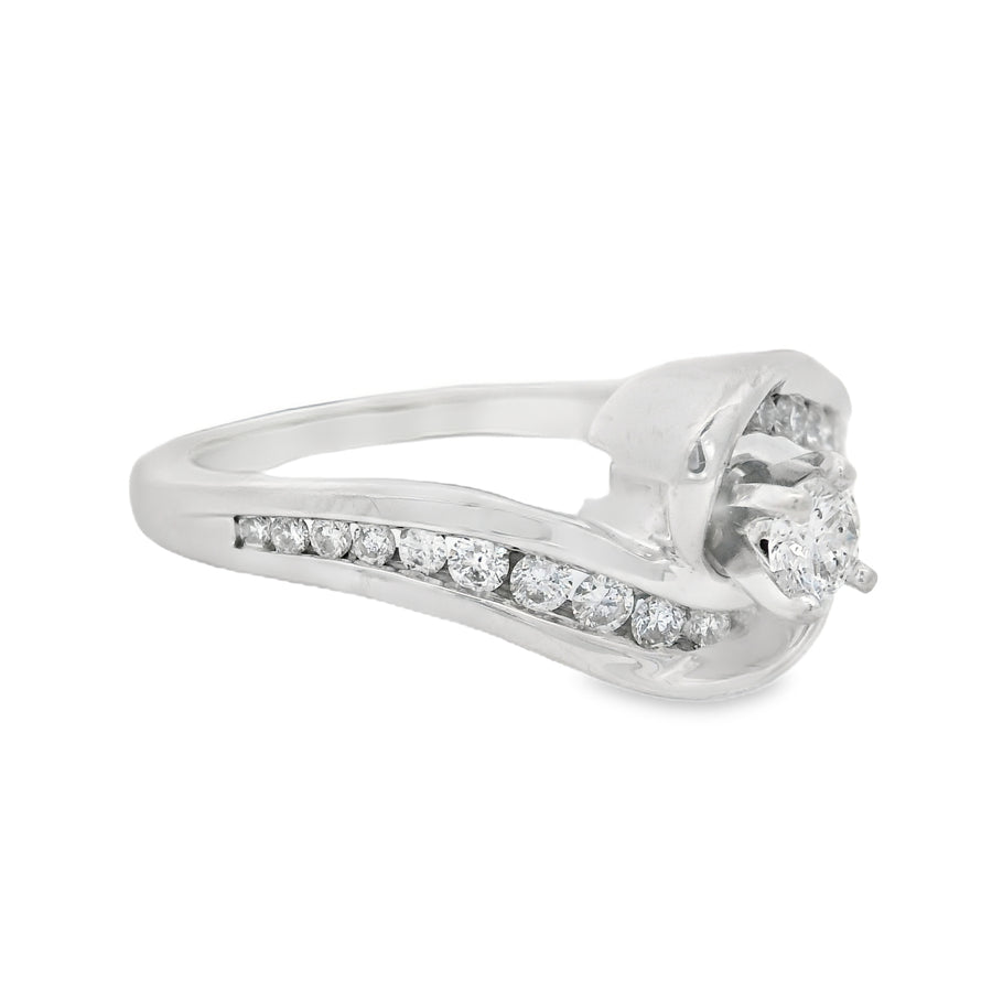 Twist White Gold Diamond Engagement Ring